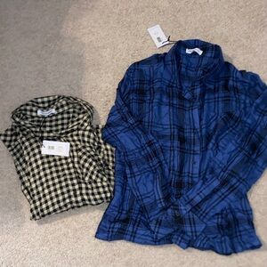 WeWoreWhat Blue and Black Checkered Kids Shirt